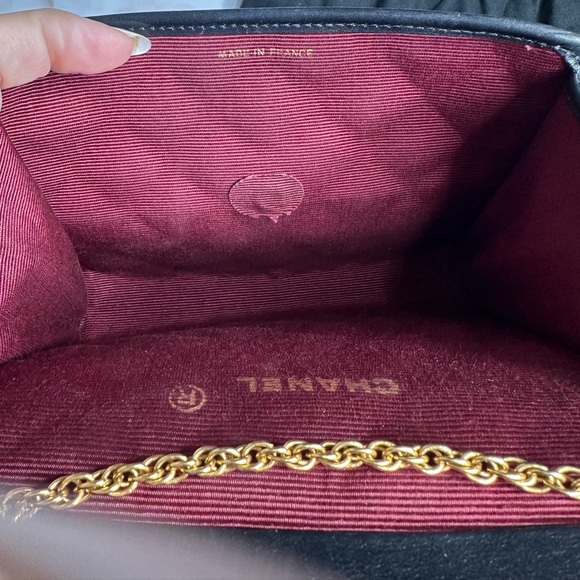 CHANEL Lambskin Pushlock Quilted Mini Chain Shoulder Bag Crossbody - Picture 8 of 11